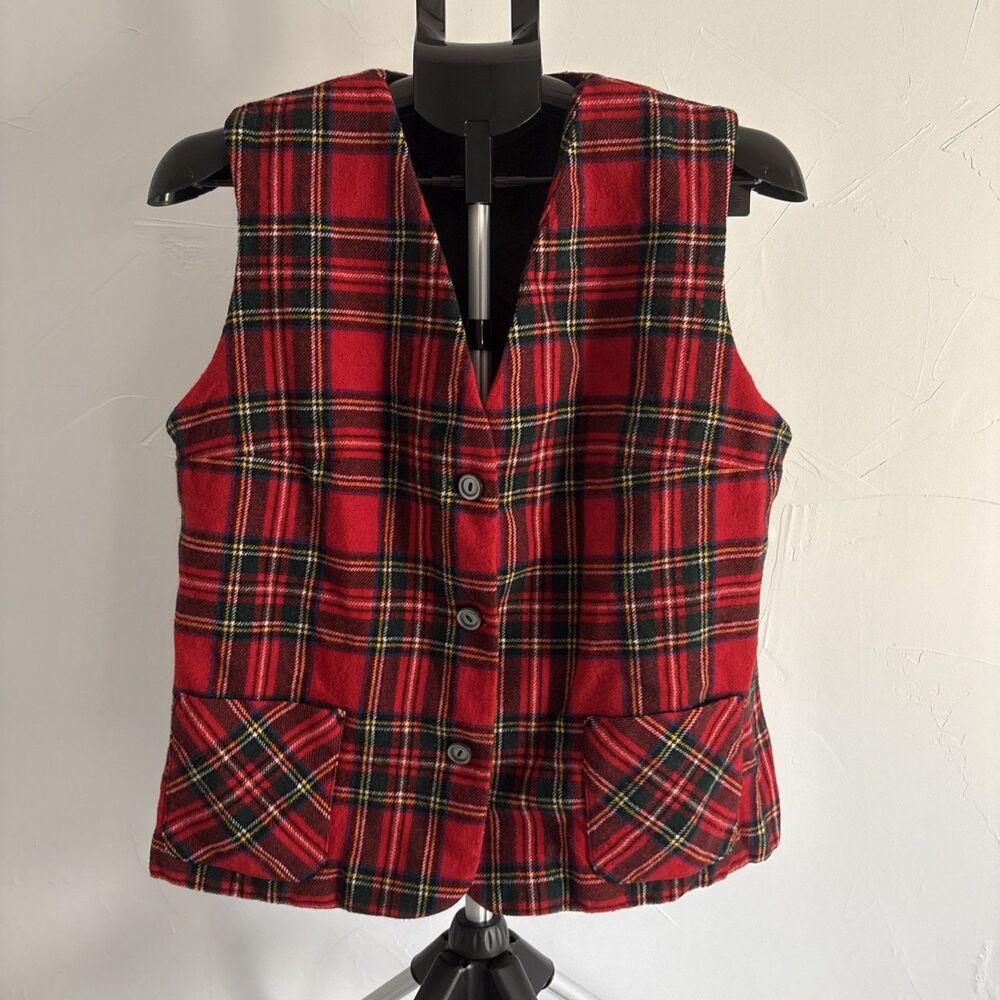 Vintage Brown's of Bermuda Vest Made in Great Britain Red Stewart